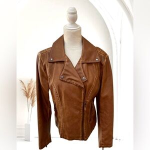 Max Studio Faux Leather Moto Jacket